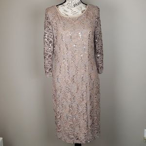 {Onyx nite} Tan Sparkle Formal Evening Dress.